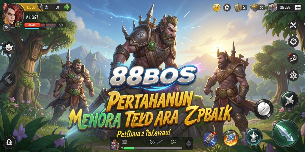 Tampilan gameplay menawan dari 88BOS dalam pertahanan menara.