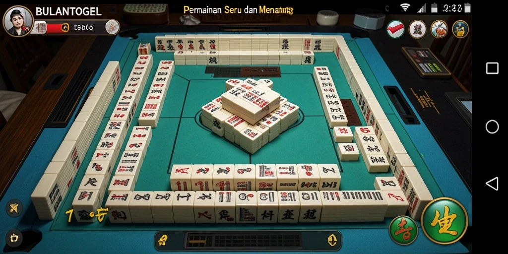 Screenshot gameplay BULANTOGEL menampilkan momen penuh strategi Mahjong.