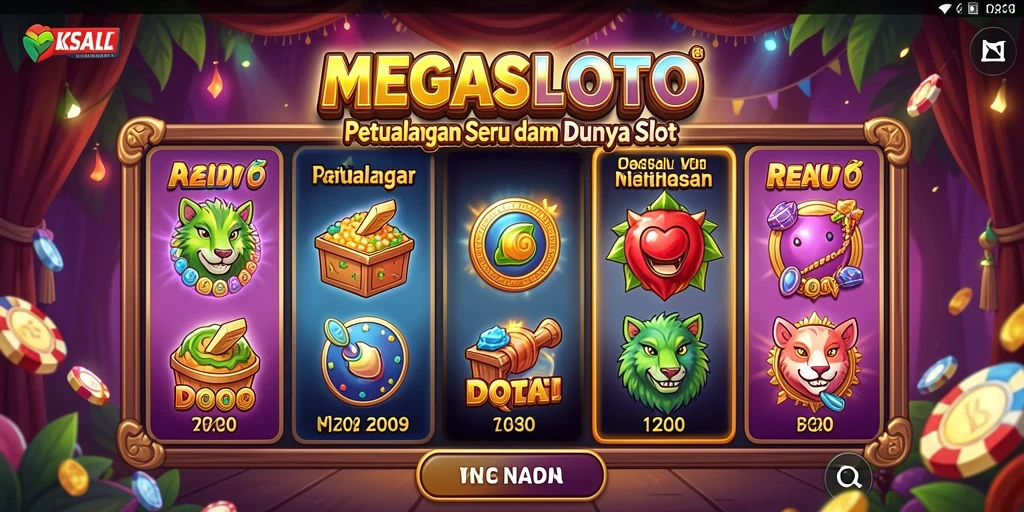 Tampilan gameplay MEGASLOTO yang menakjubkan dalam petualangan slot.