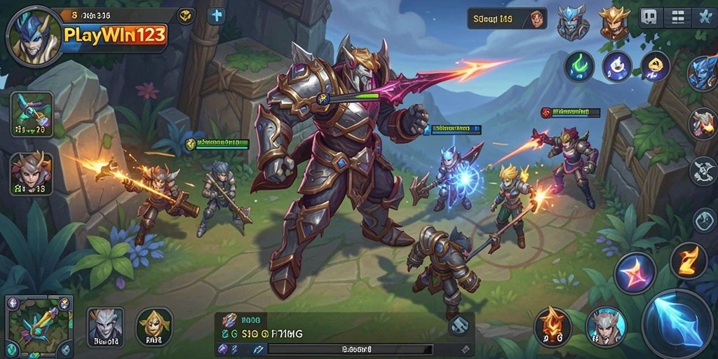 Tangkapan layar dari gameplay <strong>PLAYWIN123</strong> menunjukkan aksi strategi yang mendebarkan.