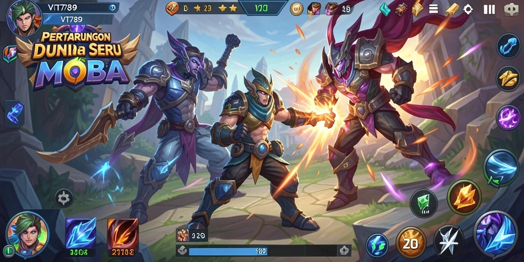 Screenshot gameplay VT789 yang menunjukkan aksi pertarungan seru.